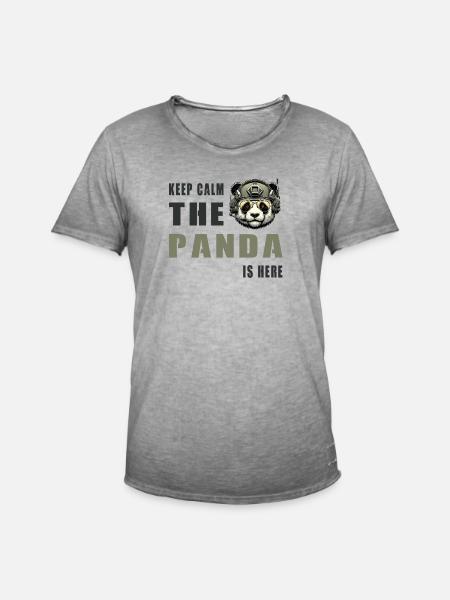 Tactical Panda – Keep Calm - Men's Vintage T-Shirt - vintage grey