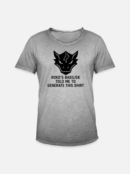 Generated by the Basilisk - Men's Vintage T-Shirt - vintage grey