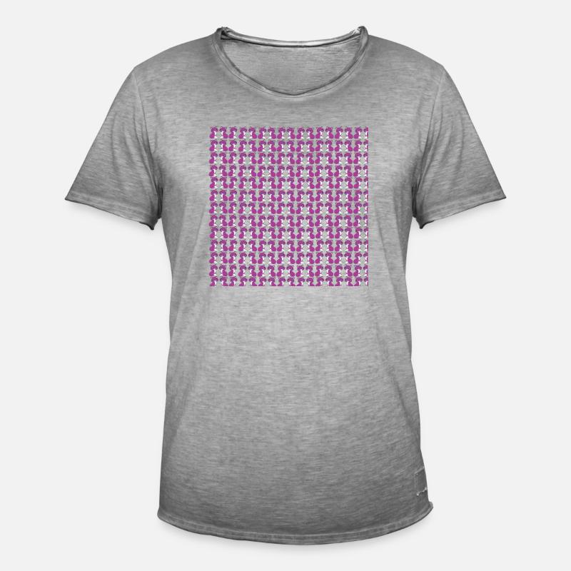 katzenmuster, langhaar katze sitzend, Samtpfote - Männer Vintage T-Shirt - Vintage Grau