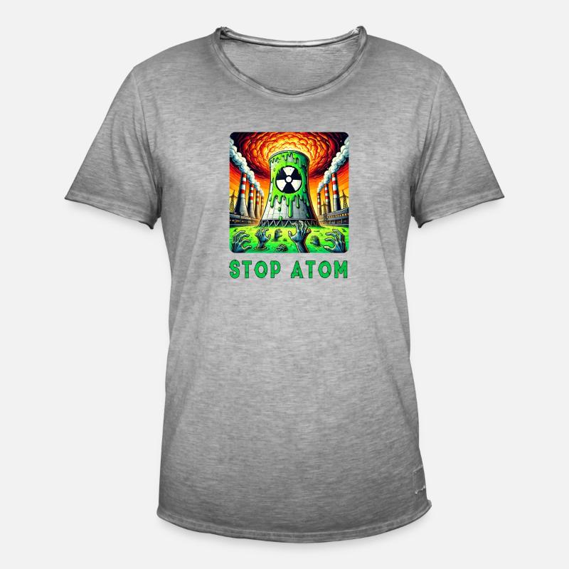 Stop Atom – Radioactive - Men's Vintage T-Shirt - vintage grey