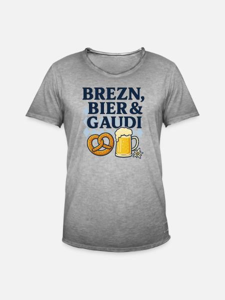 Pretzels, beer and fun - Men's Vintage T-Shirt - vintage grey