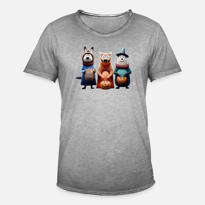 Halloween Squad – Süßes oder Saures Wooligans - Männer Vintage T-Shirt - Vintage Grau