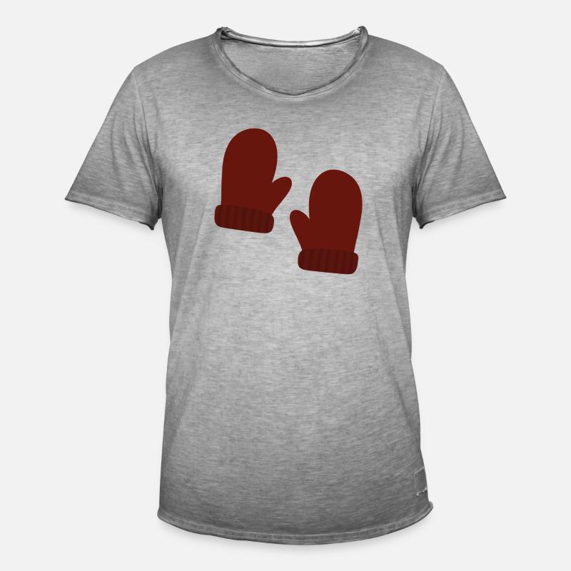 Gemütliche Winterhandschuhe Illustration - Männer Vintage T-Shirt - Vintage Grau