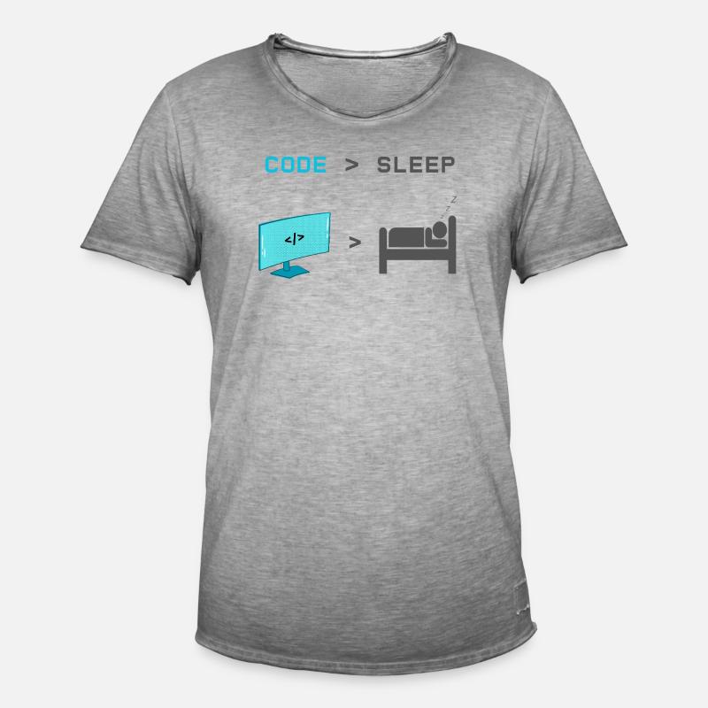 Code vs Sleep: Coder im Schlafmodus - Männer Vintage T-Shirt - Vintage Grau