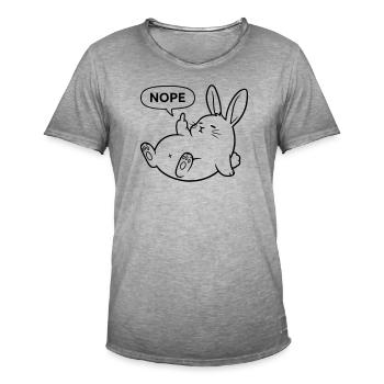 Nee Konijn | Ondeugende Bunny Verklaring - Mannen Vintage T-shirt - vintage grijs - Voor