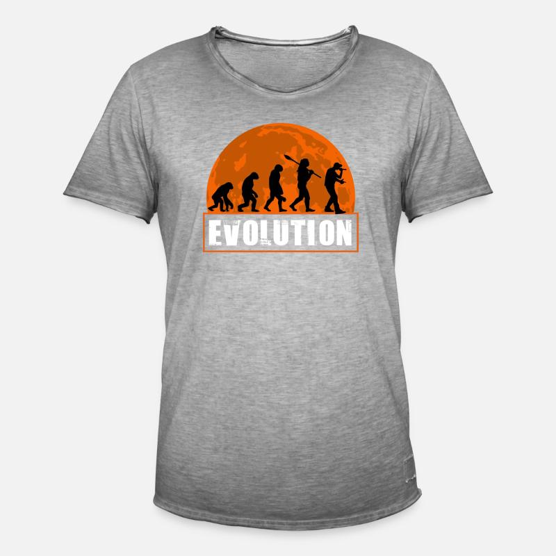 Lustiger Rapper der menschlichen Evolution - Männer Vintage T-Shirt - Vintage Grau