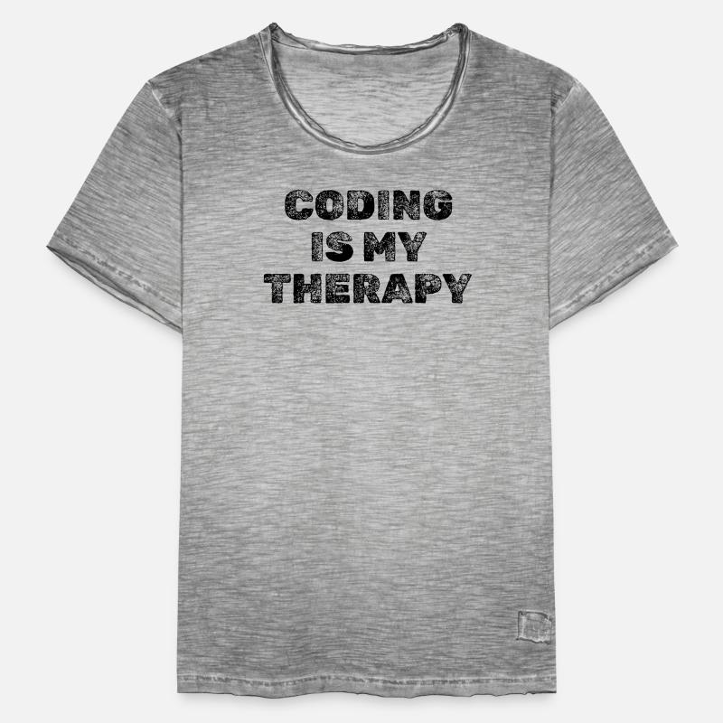 Coding Is My Therapy Developer Saying Men's Vintage T-Shirt