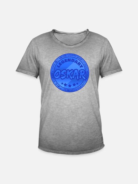 Oskar - Männer Vintage T-Shirt - Vintage Grau