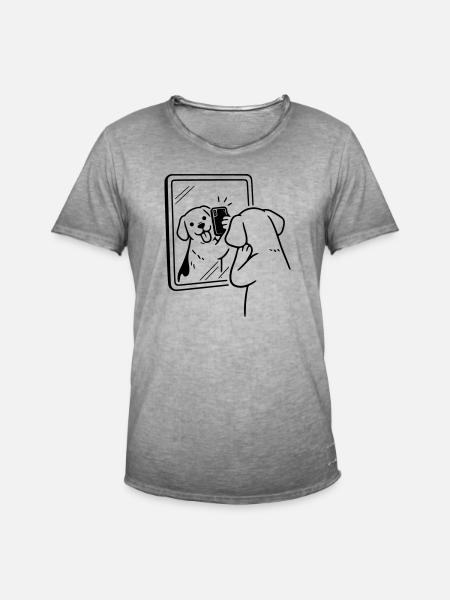 Selfie Dog Dog - Men's Vintage T-Shirt - vintage grey