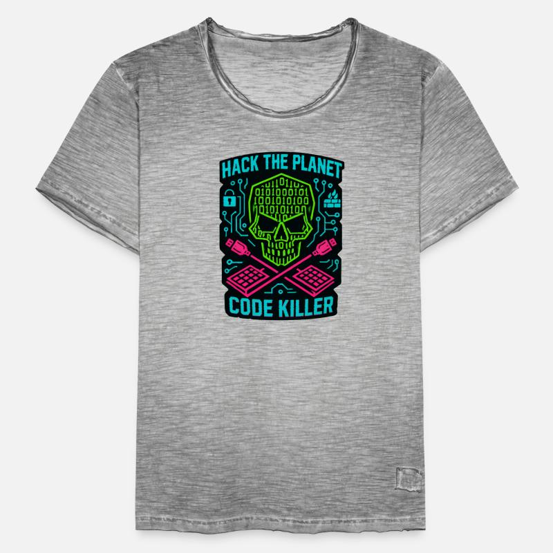 Hack the Planet Code Killer - Cyber Security Men's Vintage T-Shirt