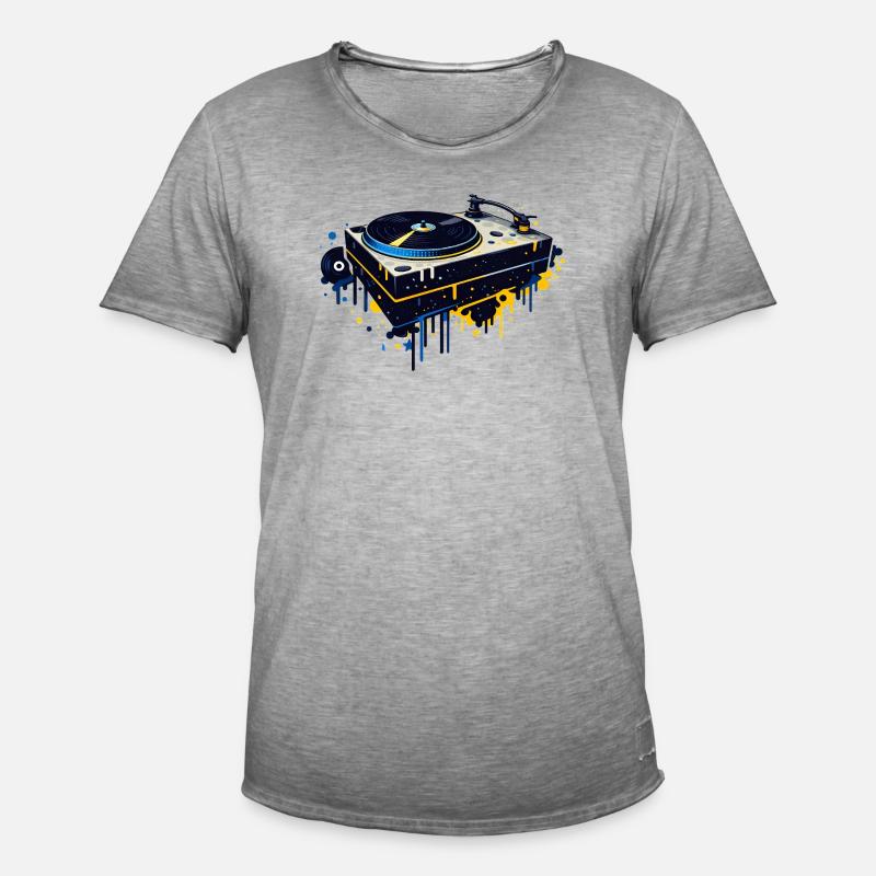 Graffiti Turntable Design - Men's Vintage T-Shirt - vintage grey