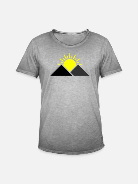 Sun Mountains Landscape - Men's Vintage T-Shirt - vintage grey