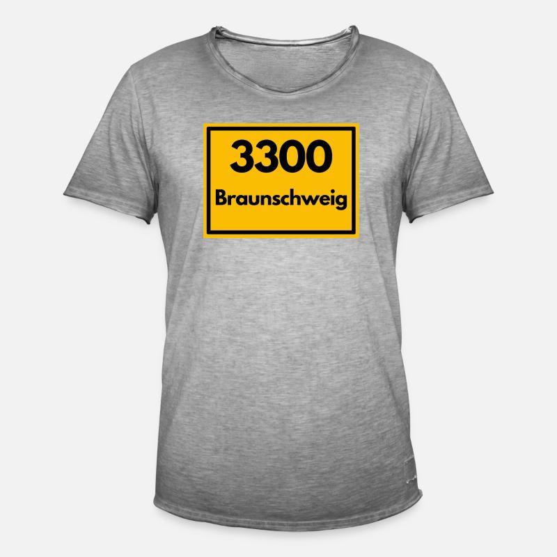 OLD POSTCODE POSTCODE RETRO 3300 BRAUNSCHWEIG - Men's Vintage T-Shirt - vintage grey