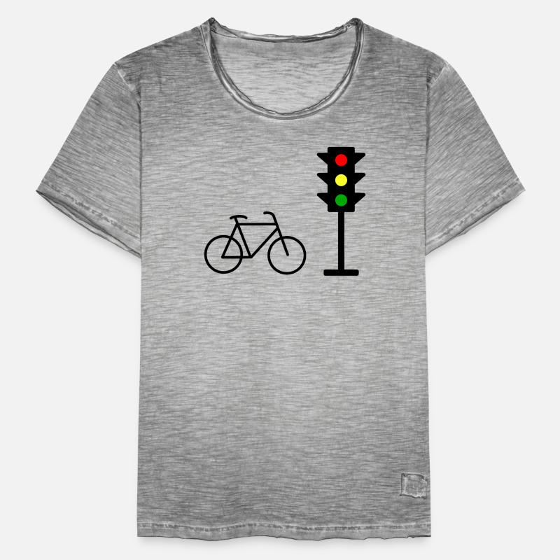 Empreinte de feu de circulation avec vélo T-shirt vintage Homme