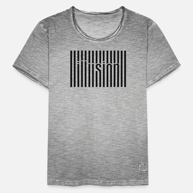Art textuel du code-barres d’illusion T-shirt vintage Homme