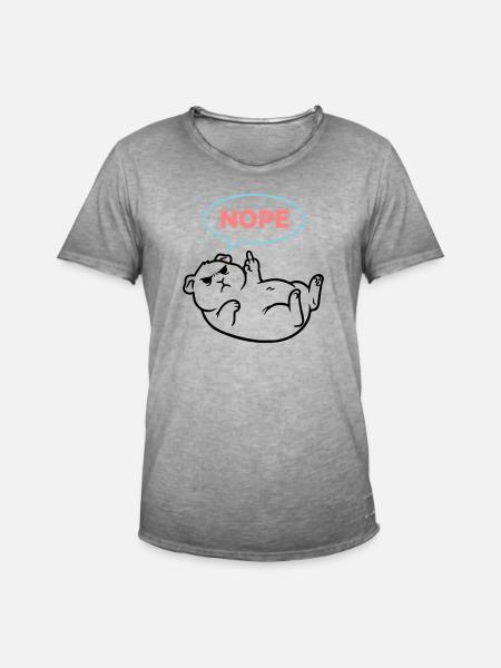 Meerschweinchen Nope Bunt Outline - Männer Vintage T-Shirt - Vintage Grau