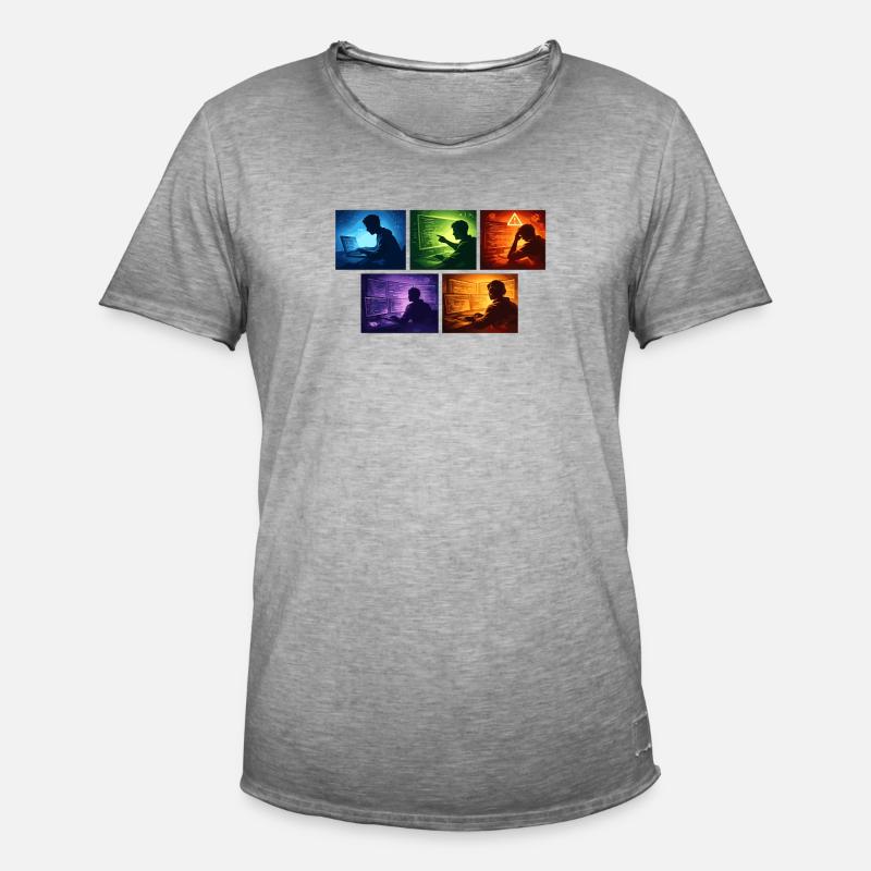 Multi-Screen Code Shadow - Men's Vintage T-Shirt - vintage grey