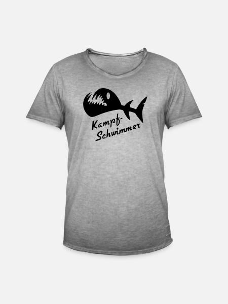 Kampfswimmer Fisch 2 - Männer Vintage T-Shirt - Vintage Grau