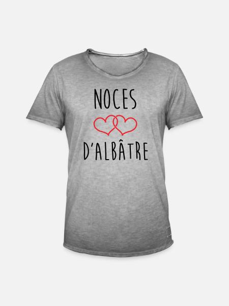 Alabaster-Hochzeit 75 Jahre Ehe - Männer Vintage T-Shirt - Vintage Grau