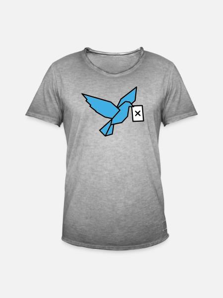 Brieftaube Wahlzettel Vogel Bunt - Männer Vintage T-Shirt - Vintage Grau