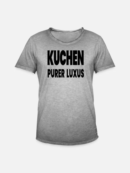 Kuchen - Männer Vintage T-Shirt - Vintage Grau