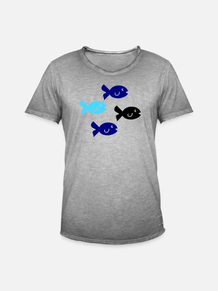 Pisces Silhouette - Men's Vintage T-Shirt - vintage grey
