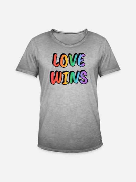 Love Wins Rainbow Gradient - Men's Vintage T-Shirt - vintage grey