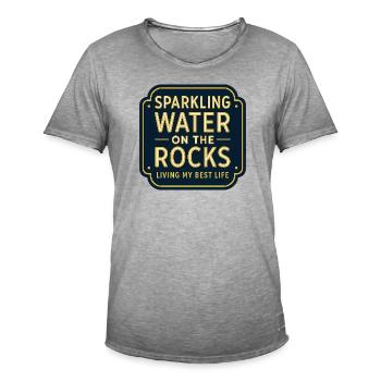 Sparklendes Wasser auf Felsen Neon - Männer Vintage T-Shirt - Vintage Grau - Vorne - Jose (178cm)