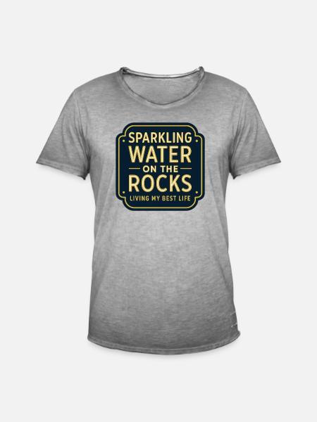 Sparkling water on rocks neon - Men's Vintage T-Shirt - vintage grey
