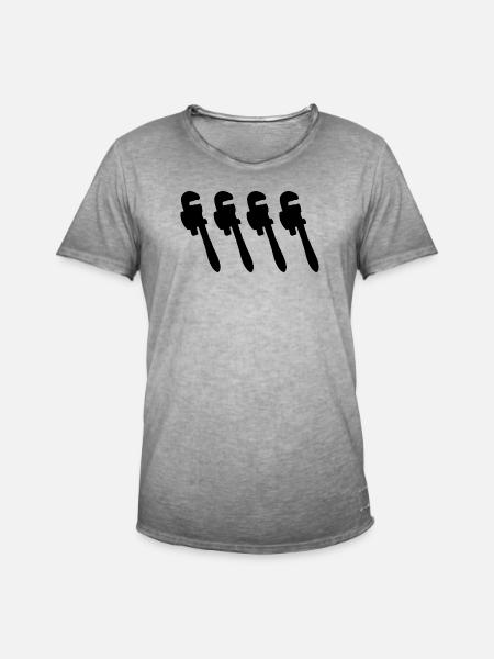 Water Pump Pliers - Men's Vintage T-Shirt - vintage grey