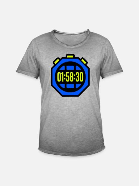 Stopwatch Best Time Half Marathon - Men's Vintage T-Shirt - vintage grey