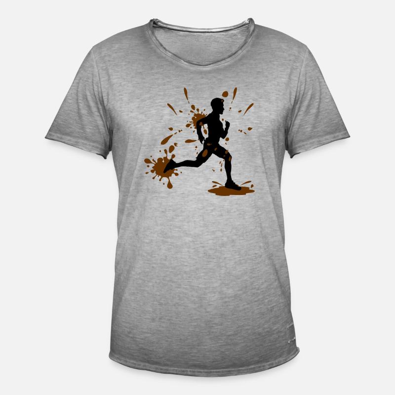 Mud Run Man – Modder Runner Challenge - Men's Vintage T-Shirt - vintage grey