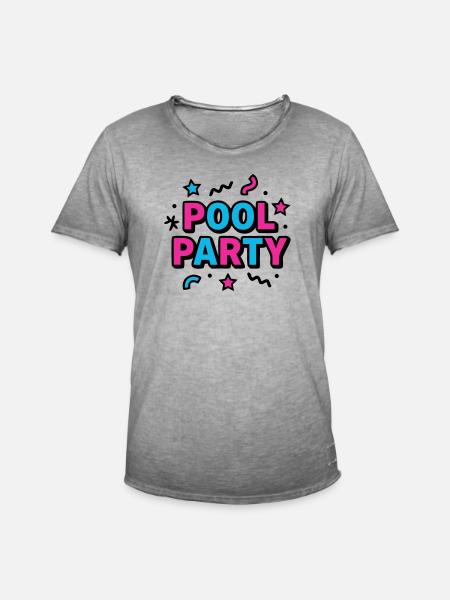 Pool Party 90s Lettering - Men's Vintage T-Shirt - vintage grey