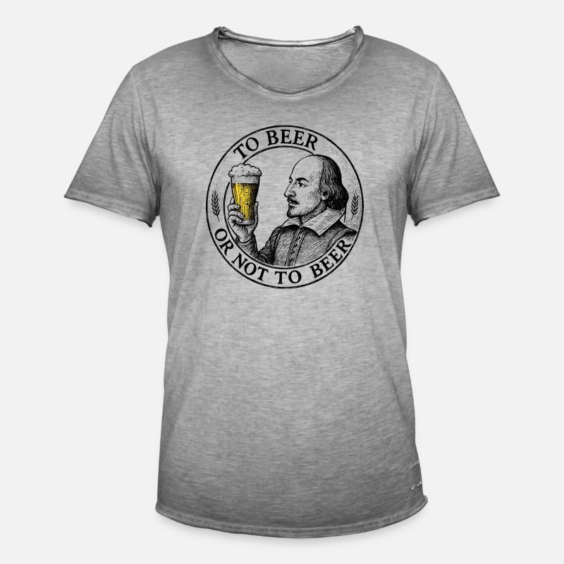 Bier oder nicht Bier - Männer Vintage T-Shirt - Vintage Grau