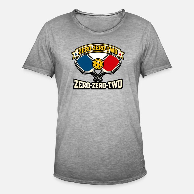 Zero-Zero-Two Paddle Ball Emblem - Men's Vintage T-Shirt - vintage grey
