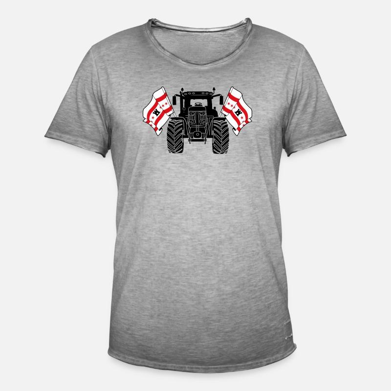Drenthe_Tractor_Pride - Männer Vintage T-Shirt - Vintage Grau