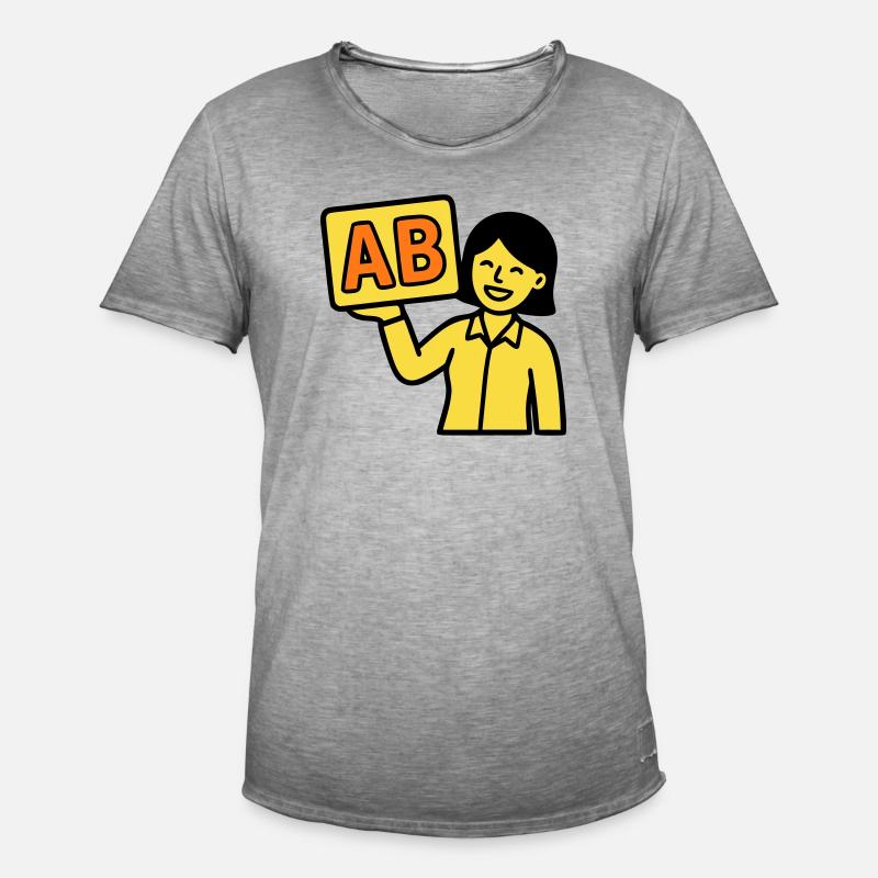 Teacher Elementary School ABC Vector - Men's Vintage T-Shirt - vintage grey