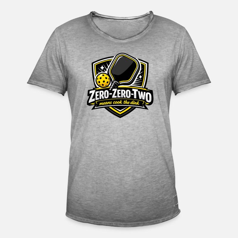 Zero-Zero-Two Pingpong Sieg Design - Männer Vintage T-Shirt - Vintage Grau