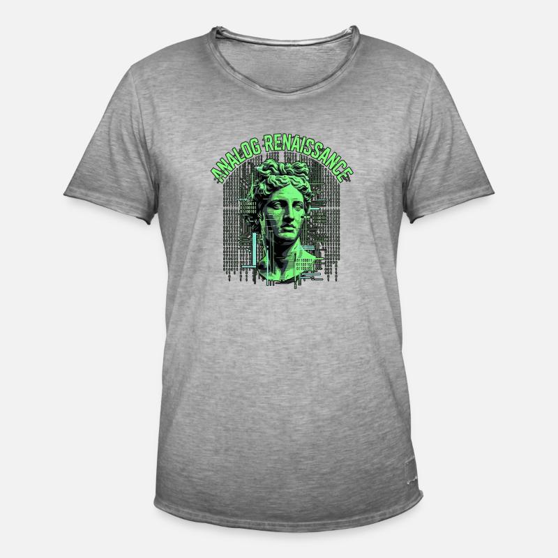 Analog Renaissance Tech - Männer Vintage T-Shirt - Vintage Grau