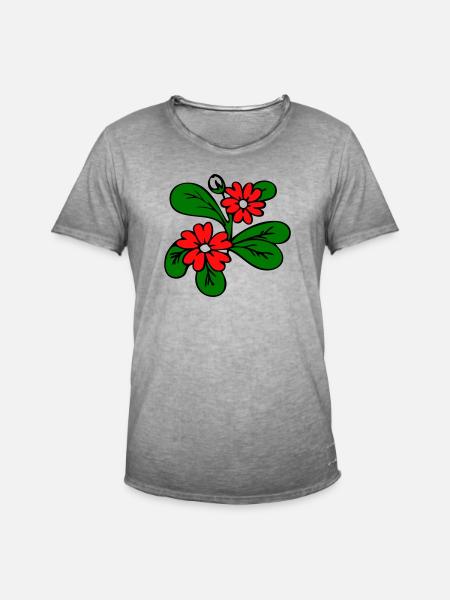 Blüten Fantasie - Männer Vintage T-Shirt - Vintage Grau