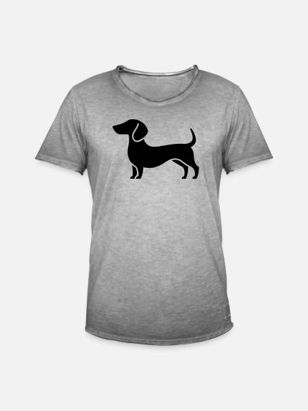 dachshund - Men's Vintage T-Shirt - vintage grey