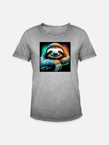sloth - Men's Vintage T-Shirt - vintage grey