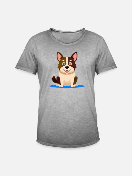 Kleiner bunter Hund (Comic) - Männer Vintage T-Shirt - Vintage Grau