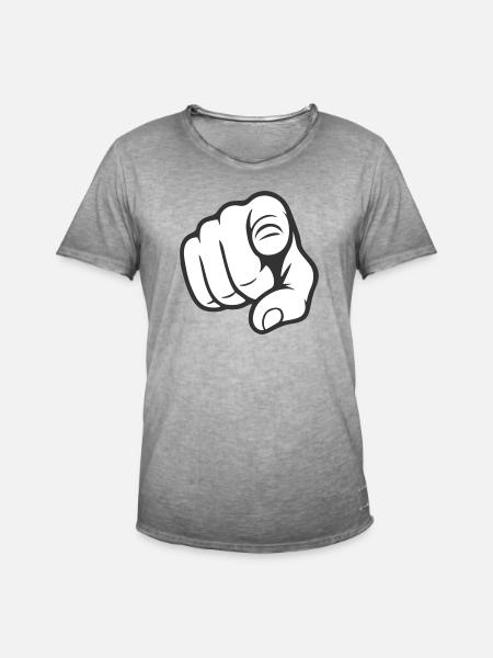 Pointing Finger You Gesture Sticker Design - Men's Vintage T-Shirt - vintage grey