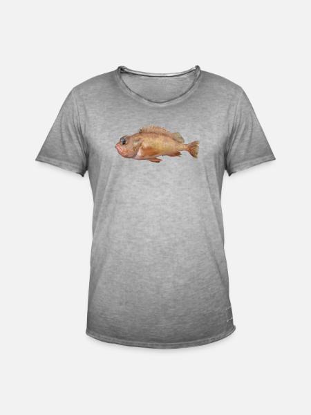 Poisson rouge - T-shirt vintage Homme - vintage gris