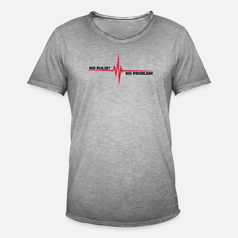 No pulse? - No problem - Männer Vintage T-Shirt - Vintage Grau