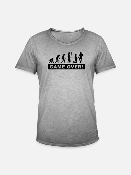 evolution_wedding - Männer Vintage T-Shirt - Vintage Grau