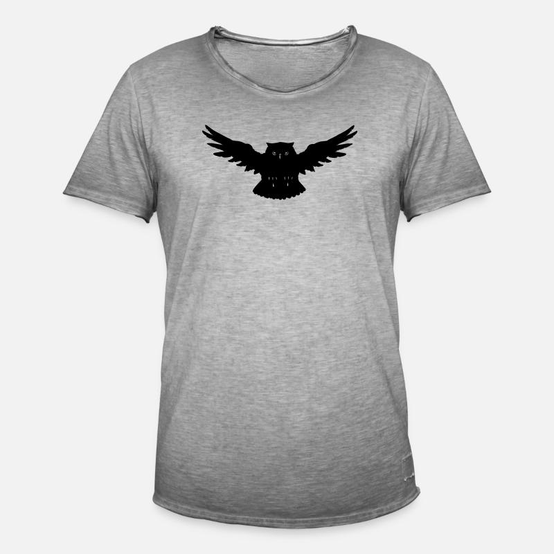 Eule im Angriff - Männer Vintage T-Shirt - Vintage Grau