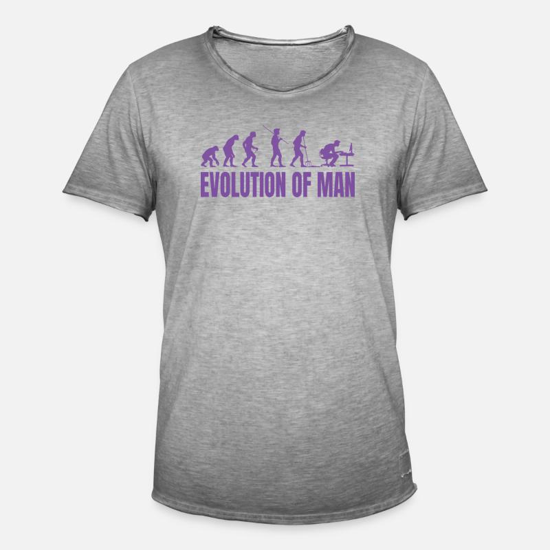 Programmer Computer Freak Evolution Retro - Men's Vintage T-Shirt - vintage grey