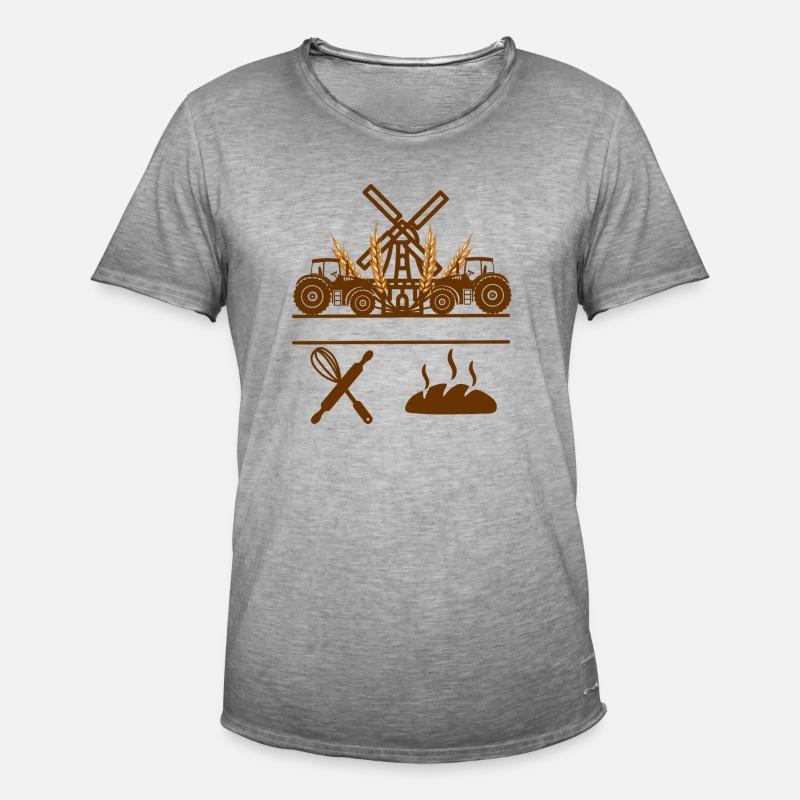 Bäckerei oder Bäckerei-Logo - Männer Vintage T-Shirt - Vintage Grau